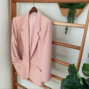 Retro Pink 100% Wool Oversized Blazer by Anne Klein II